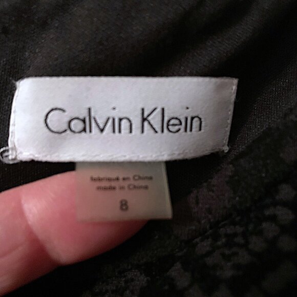 Calvin Klein Black Velour Pleated Dress | Sleeveless Fit & Flare | Size 8 - Picture 2 of 11